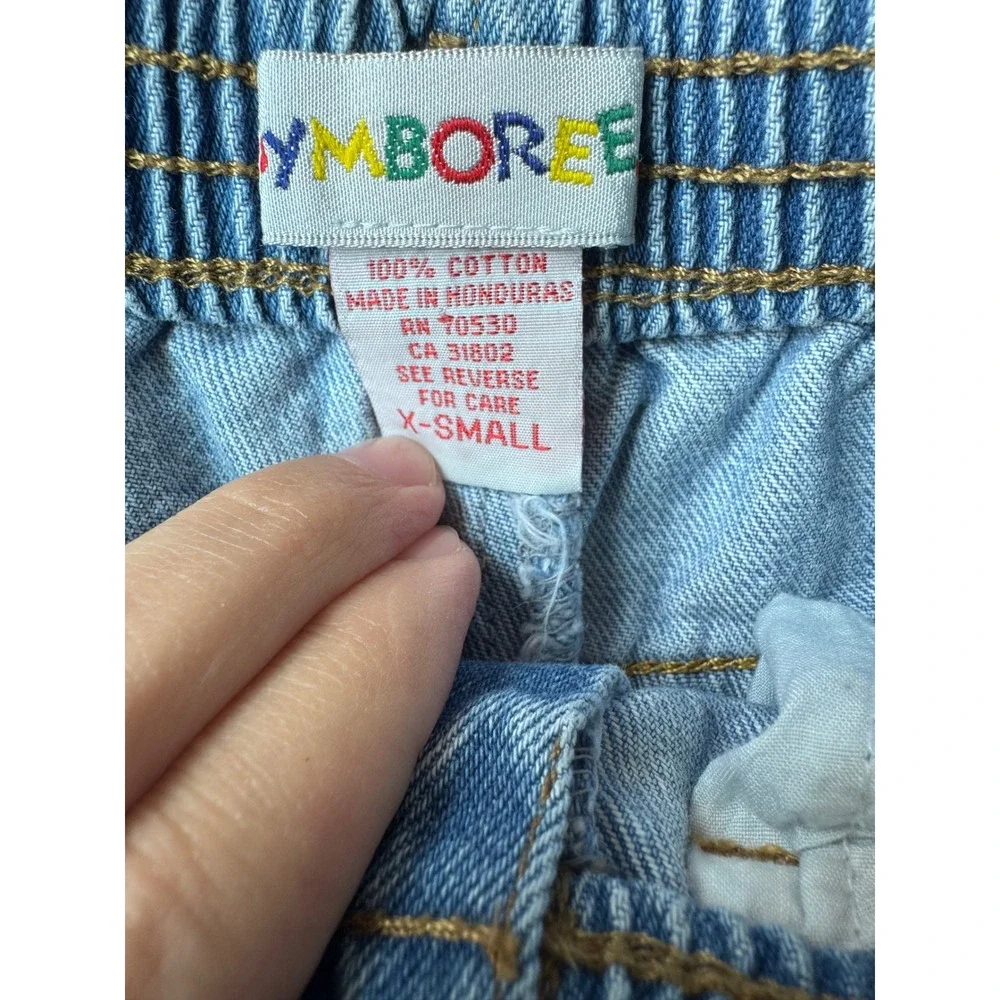 Vintage Gymboree Kids Light Wash Denim Jogger Jeans Snap Leg Blue Size XS